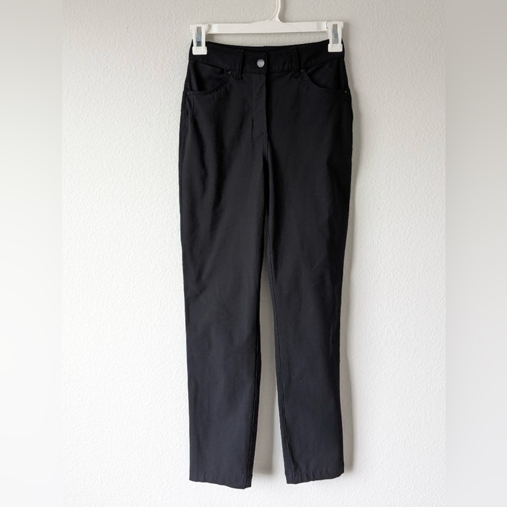 LULULEMON Travel City Sleek 5-Pocket High Rise Pant, Black, Size 4